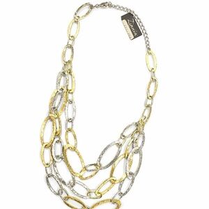 Zinnia brand multi-strand mixed-metal statement necklace